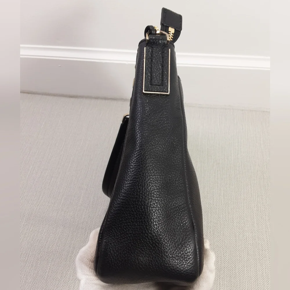 Kate Spade New York Black Pebbled Leather Shoulder Bag Hobo Flaw